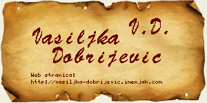 Vasiljka Dobrijević vizit kartica